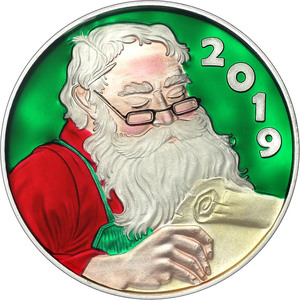 Compare silver prices of 2019 1oz Santa's List Christmas Silver Round Enameled